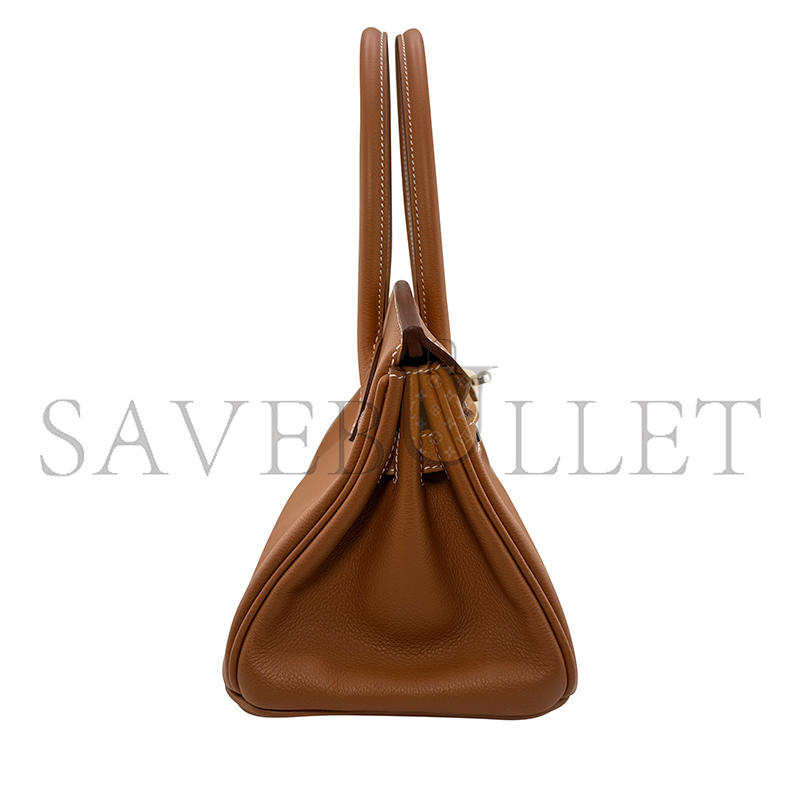 HERMES GOLD EVERCOLOR SHOULDER BIRKIN 29 PALLADIUM HARDWARE 382465 (29*16*3cm)